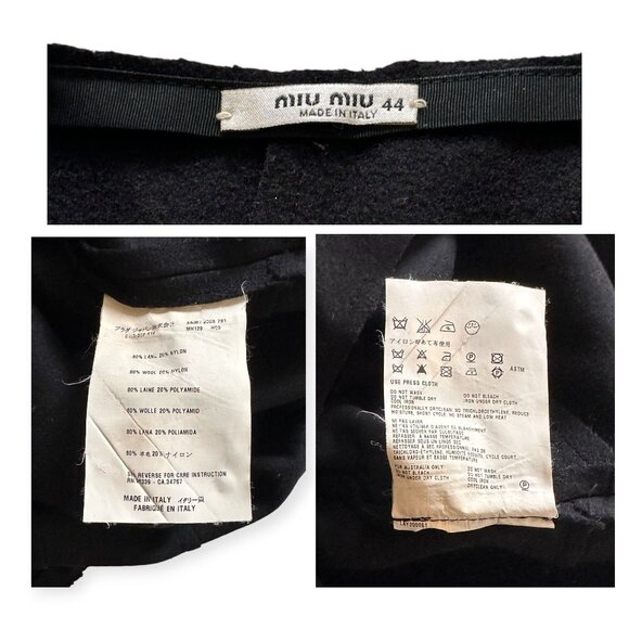 Miu Miu FW06 Felt Wool Architectural Skirt Black IT44 - Picture 3 of 13